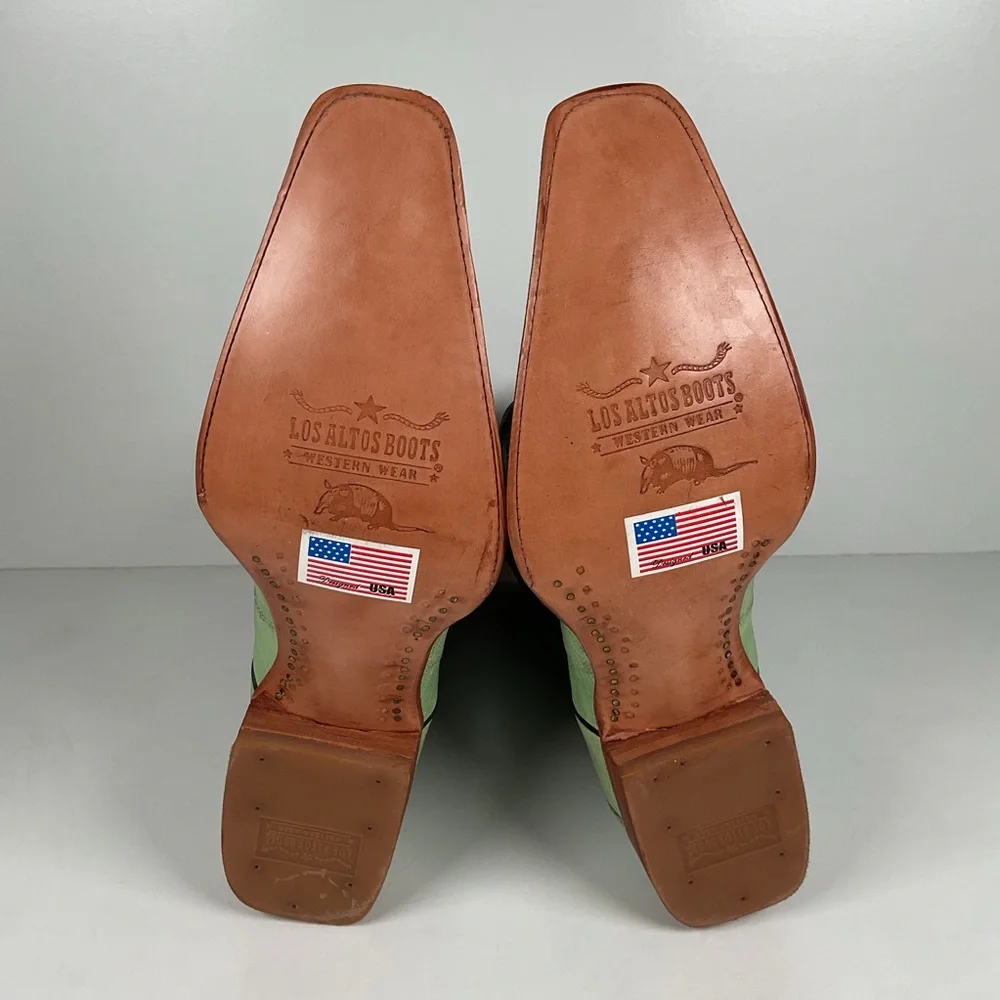 Los Altos Teju Lizard Cowboy Boots | Lime Green | Men’s 10.5 EE - Picture 2 of 16